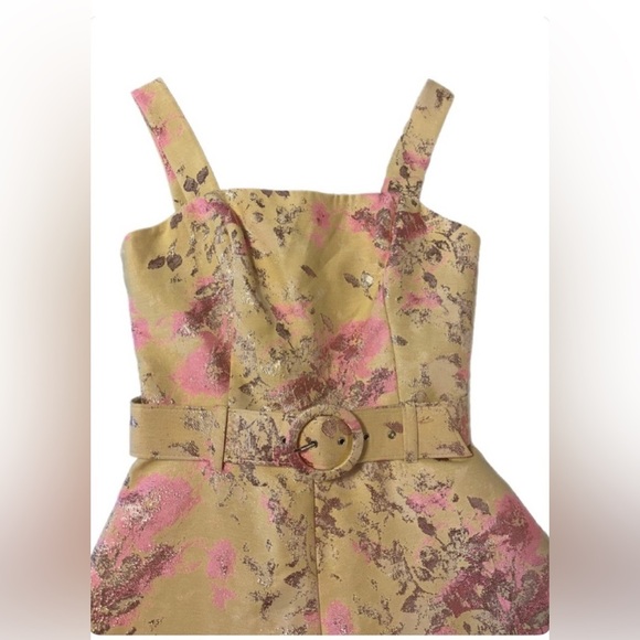 NWT Lavender Brown Pink and Gold Floral Romper- Small - Picture 4 of 5